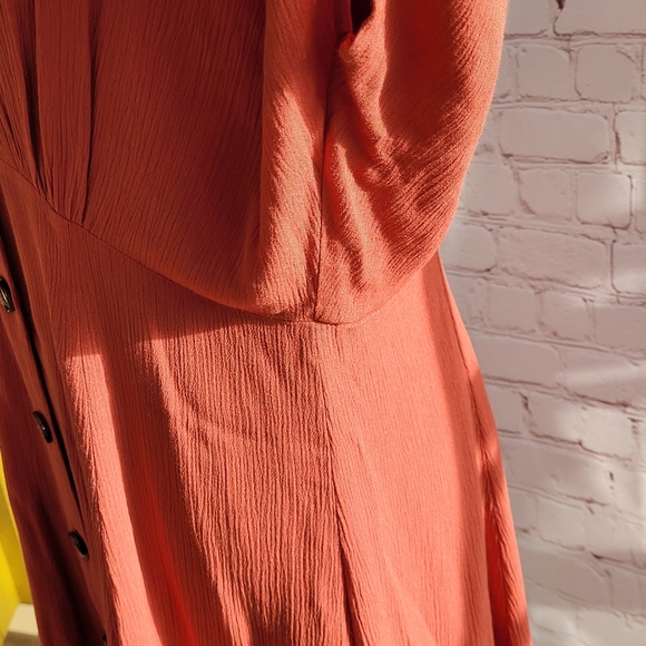 Women's BP. Button Front Prairie Minidress, Burnt Orange Sz Large - Picture 4 of 9